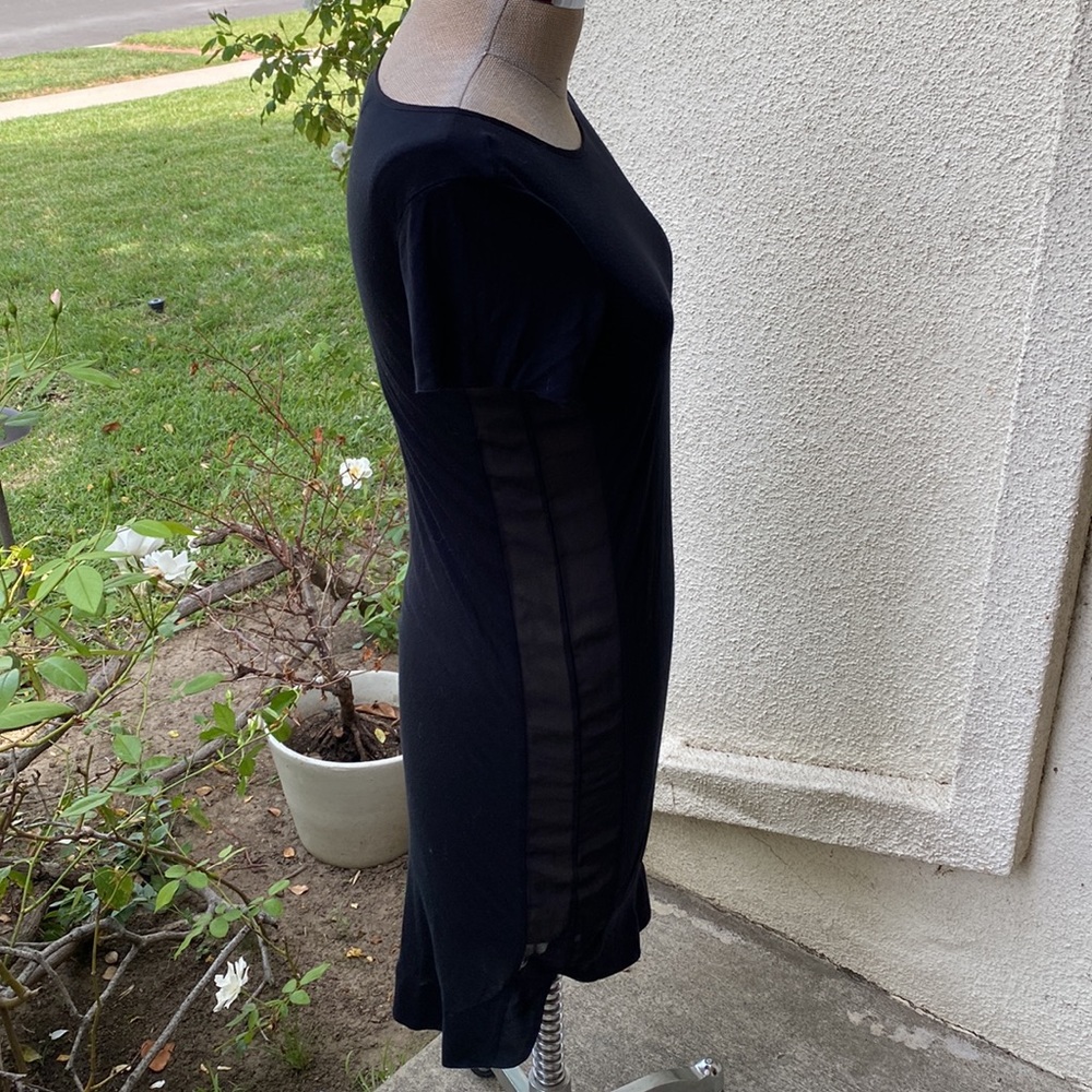 All Saints beautiful black t-shirt dress/coverup with sheer on sides & bottom. - Picture 4 of 10